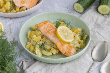 Gurkengemüse mit Lachs