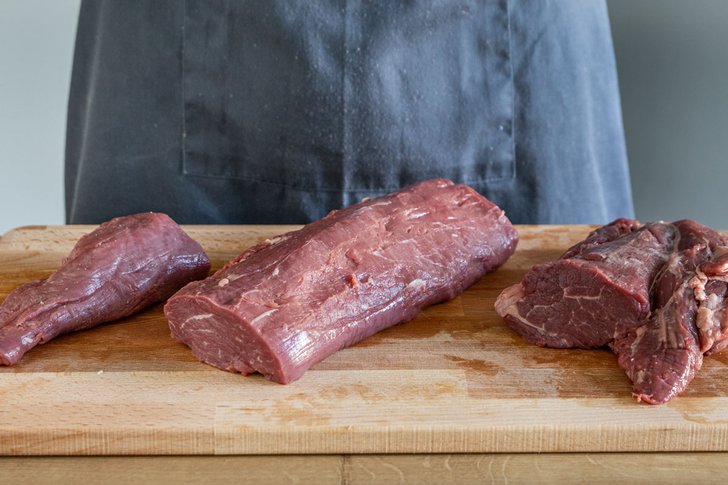 Rinderfilet mit Kopf und Spitze