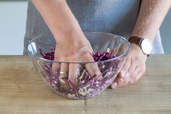 Rotkohl mischen