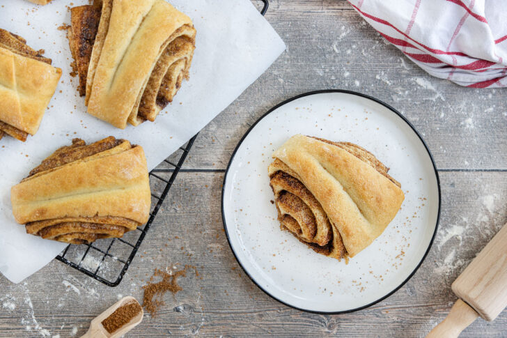 Vegane Franzbrötchen mit Trockenhefe