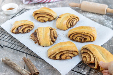 Vegane Franzbrötchen mit Trockenhefe