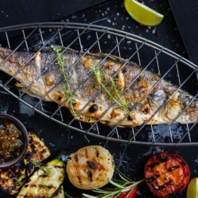 Gegrillter Wolfsbarsch
