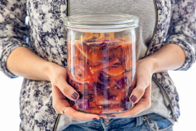 Rotkohl Kimchi im Glas