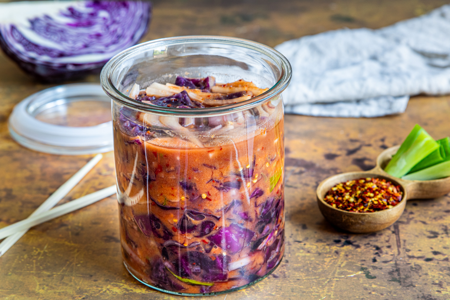 Rotkohl-Kimchi: Rotkohl fermentieren-image