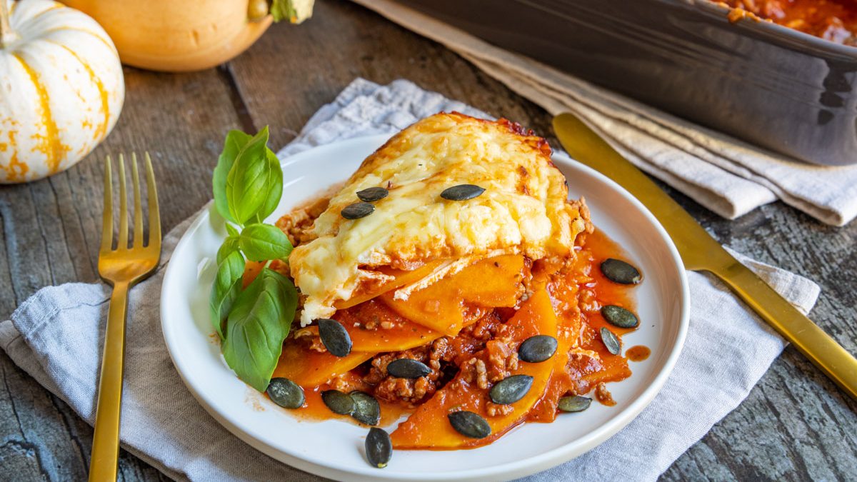 Low Carb Kürbislasagne mit Hackfleisch