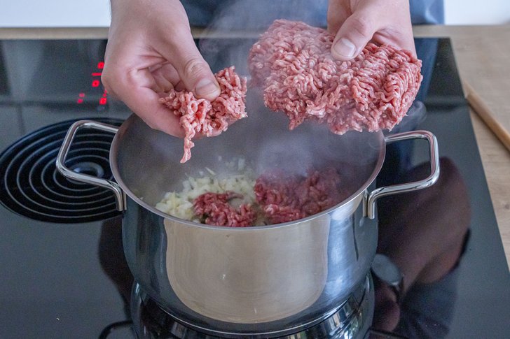 Hackfleisch anbraten