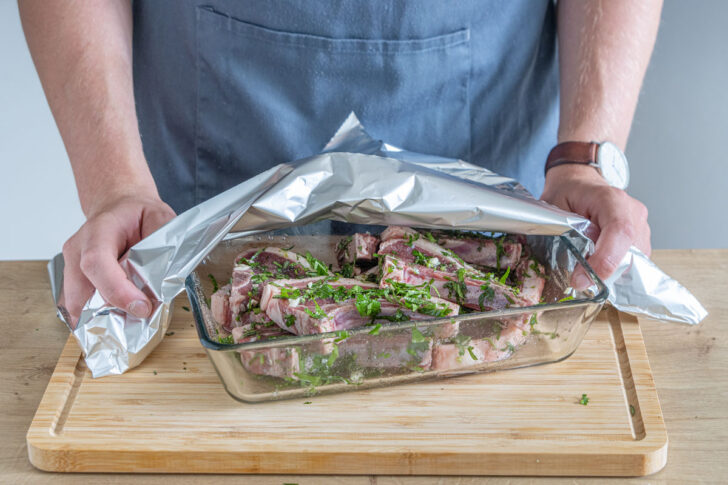 Fleisch abdecken