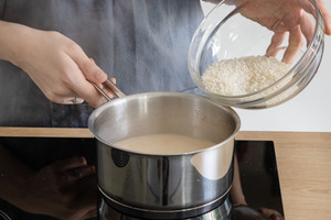 Milchreis zur Hafermilch geben