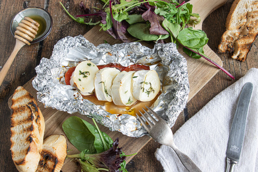 Ziegenkäse in Alufolie grillen - Titel
