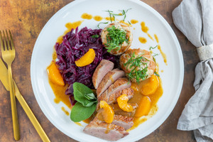 Entenbrust mit Orangensauce
