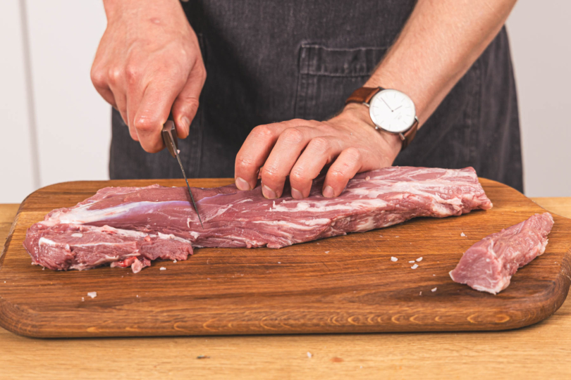 Enden vom Filet abschneiden