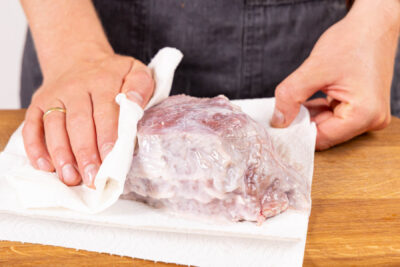 Fleisch abtupfen