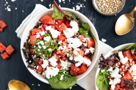 Wassermelonen Feta Salat mit Balsamico