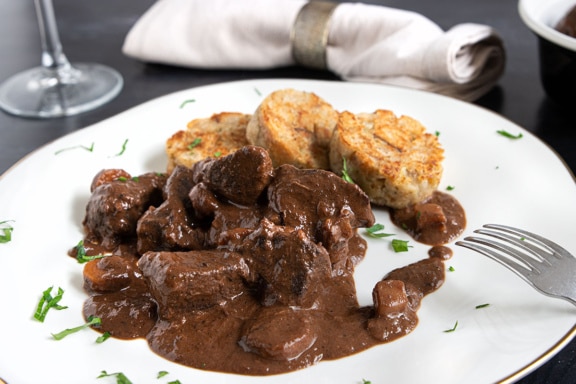 Eingelegter Hirschgulasch