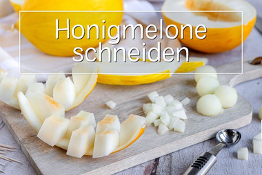 Honigmelone schneiden