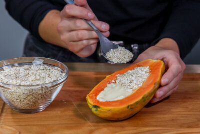 Papaya befüllen