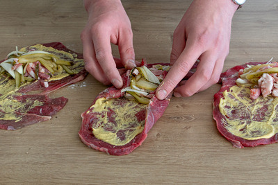 Rouladen einrollen