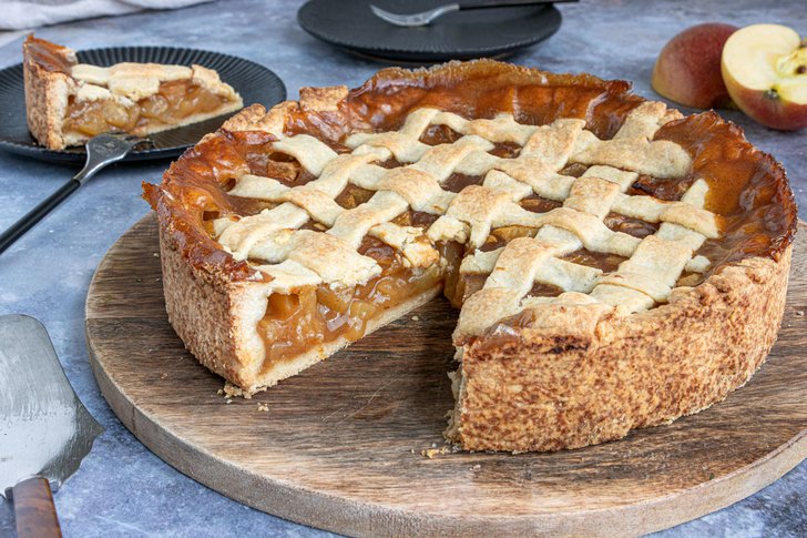 gedeckter Apfelkuchen vegan
