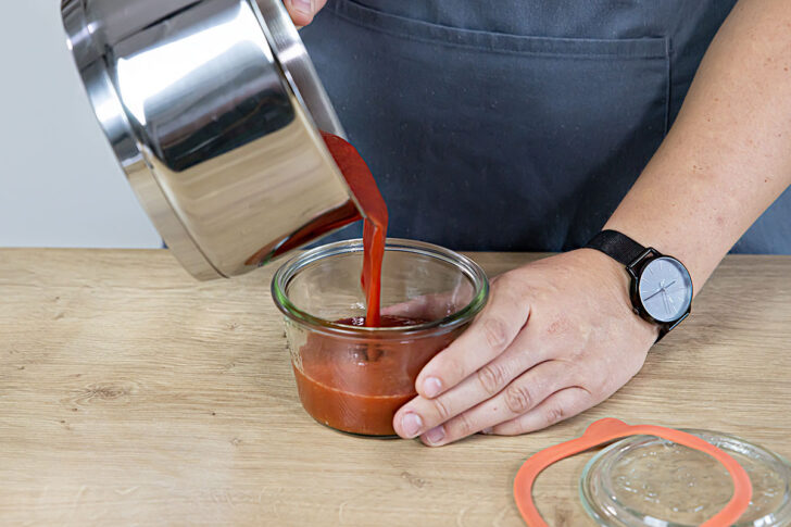 passierte Tomaten in weckgläsern einfrieren