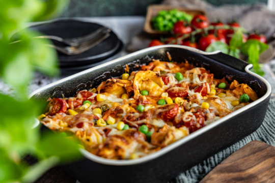 vegetarischer Tortellini-Auflauf