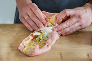 Roulade zusammenwickeln