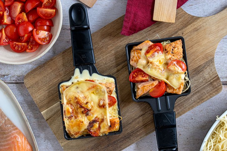 Raclette Pfännchen mit Lachs