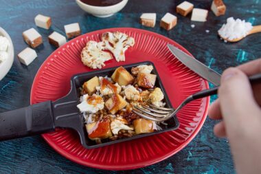 veganes Raclette mit Tofu & Reis