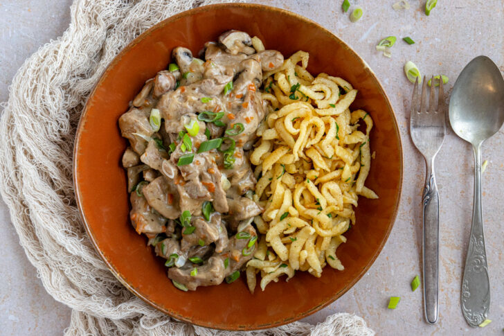 Rahmgeschnetzeltes mit Spätzle