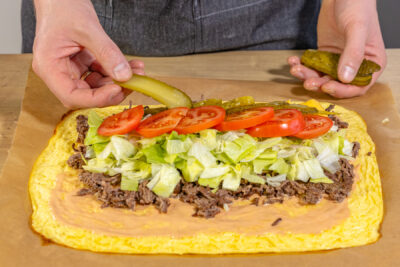 Gurken auf der Rolle verteilen