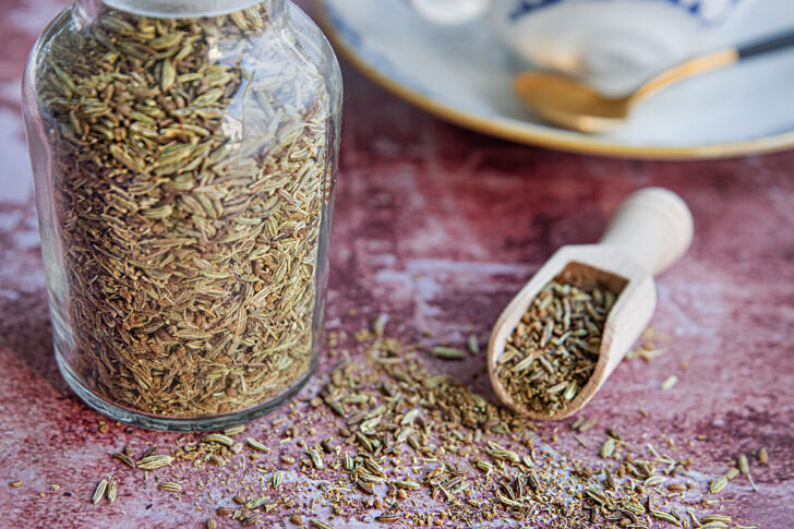 nicht blähende Lebensmittel: Fenchel-Anis-Kümmel-Teemischung