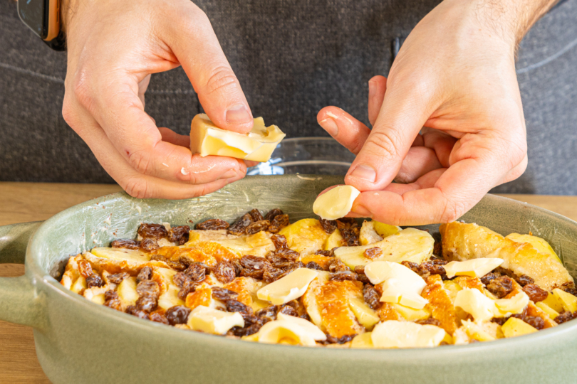 Butter darübergeben