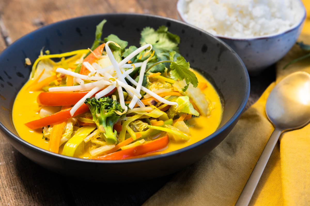 gelbes vegetarisches Thai Curry