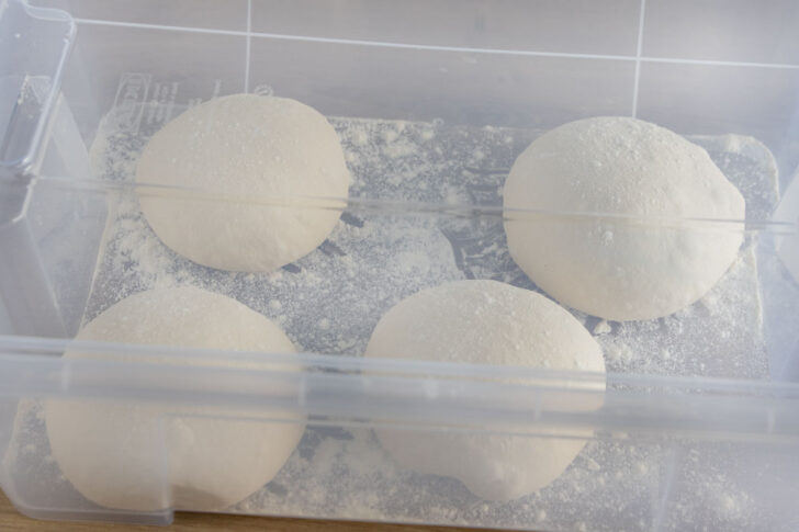 Teiglinge in eine Plastikbox legen