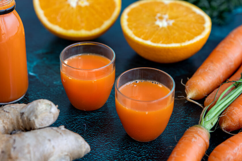 Karotte-Ingwer-Shot mit Orange