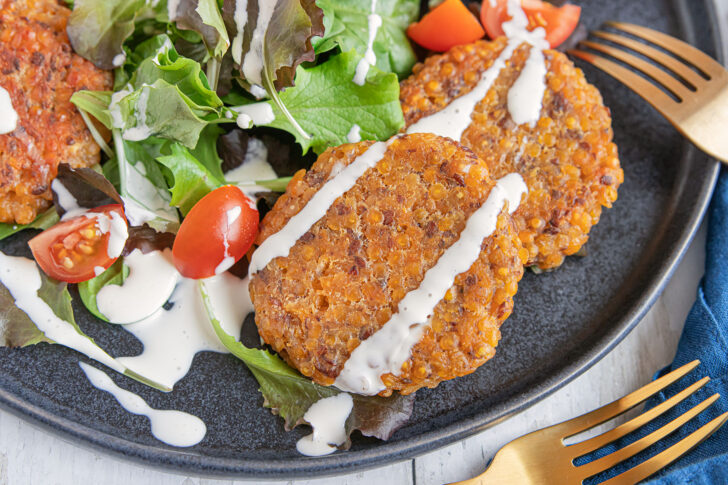 Vegane Linsenbratlinge aus roten Linsen