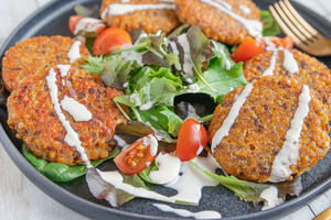Vegane Linsenbratlinge aus roten Linsen