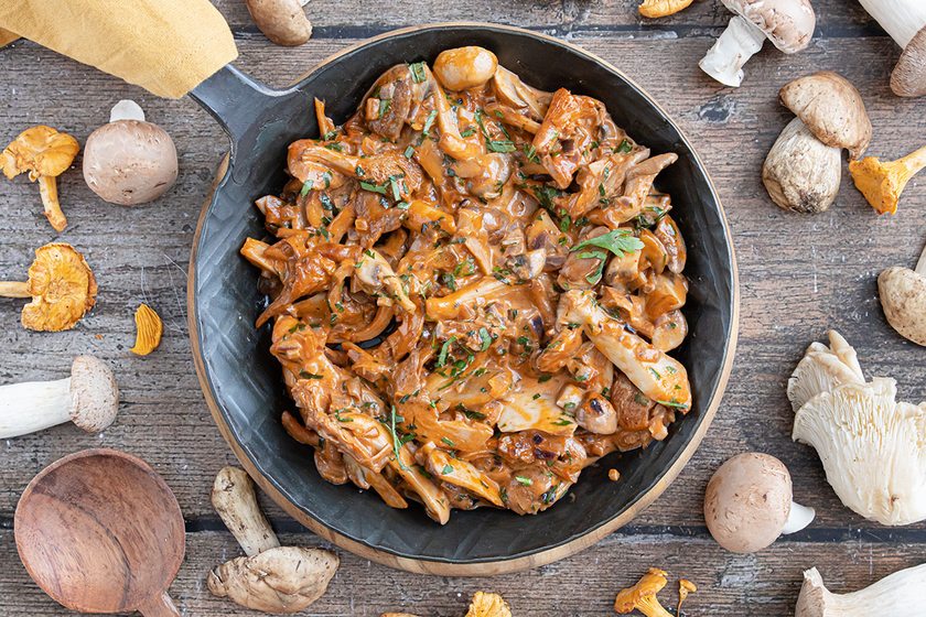 Pilzpfanne mit veganer Sahne