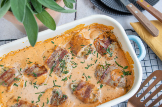 Schweinefilet im Speckmantel aus der Auflaufform