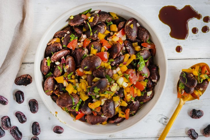 Steirischer Käferbohnensalat mit Kürbiskernöl