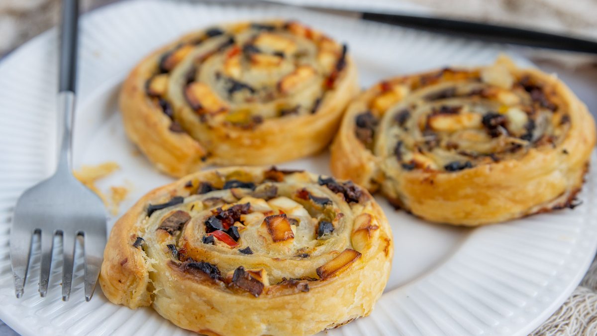 Vegetarische Blätterteigschnecken