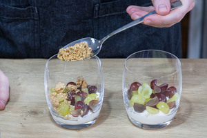 Weintrauben Cookie Dessert schichten
