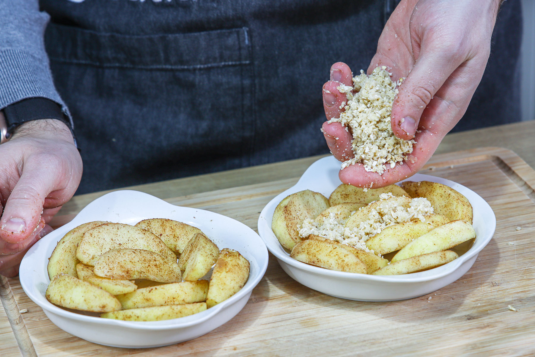 Streusel verteilen