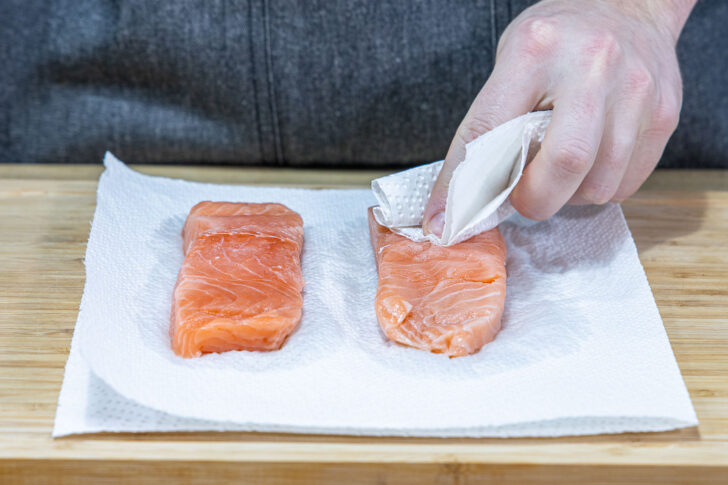 Fisch abtupfen