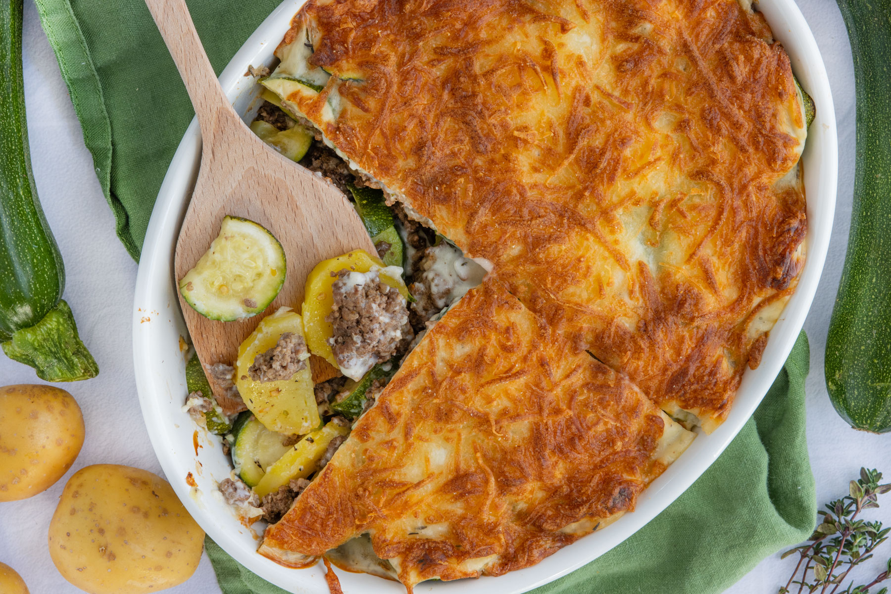 Kartoffel-Zucchini-Auflauf mit Hackfleisch