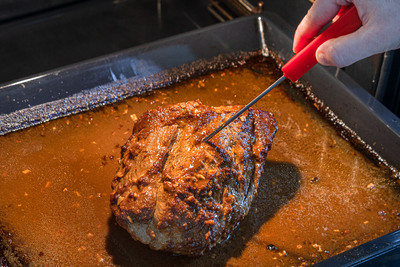 Kerntemperatur vom Pulled Pork im Ofen messen
