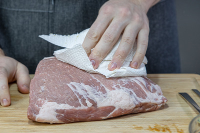 Fleisch abtupfen
