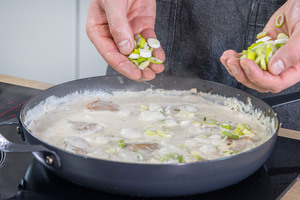 Frühlingszwiebel dazugeben
