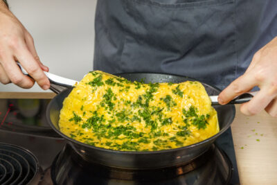 Omelette einklappen