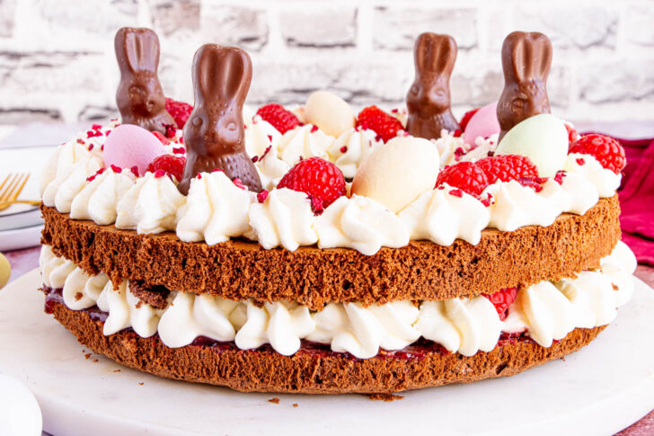 Ostertorte mit Himbeeren - schnell und einfach