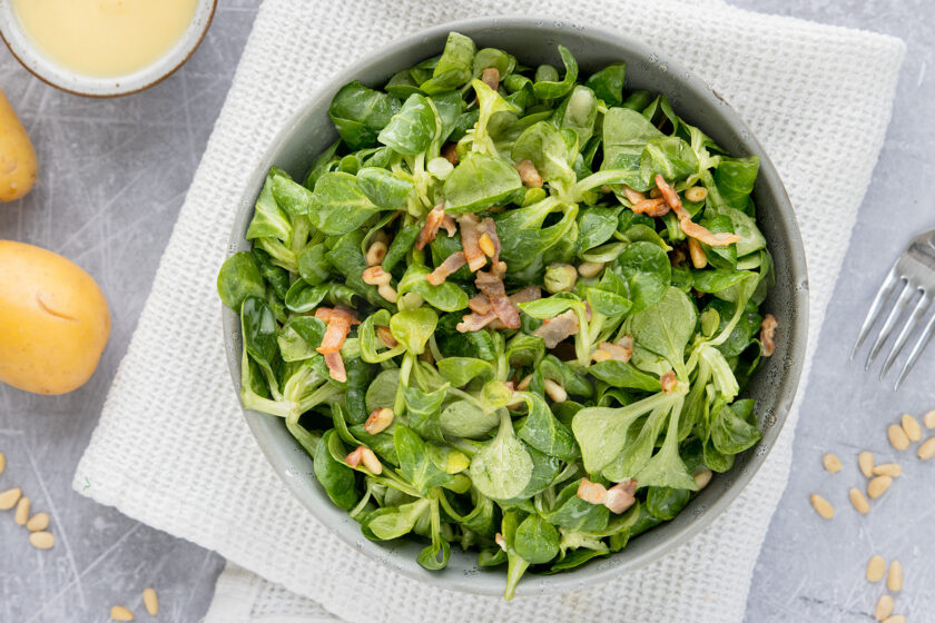 Feldsalat mit Kartoffeldressing